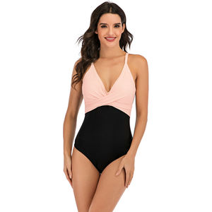 Traje de baño de una pieza de corte alto con aberturas, de Spandex/Nylon, nuevo modelo de moda, estilo halter, color degradado, para playa, ocio y vacaciones, tipo bikini - Product Image 2
