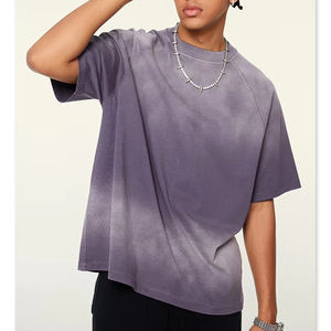 T-shirts longs décontractés surdimensionnés pour hommes, personnalisés, effet délavé, 100% coton, style hip-hop, écologiques, respirants, 220g - Product Image 5