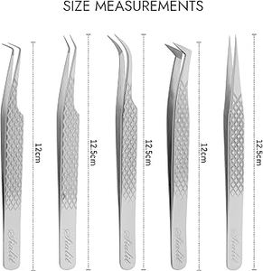 Pince à épiler pour extensions de cils en acier inoxydable de haute qualité, 45 et 90 degrés, logo personnalisé, emballage d'usine, pince à épiler à pointe en fibre pour cils - Product Image 5
