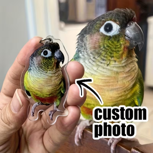 Porte-clés personnalisé en acrylique avec photo d'animal de compagnie, pendentif commémoratif découpé sur mesure pour chien, chat, oiseau, créez votre propre forme avec votre photo, MOQ 1 pièce - Product Image 2