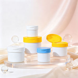 Pot à crème en PP givré avec couvercle à clapet, 100-400g, pot en plastique à large ouverture avec coins arrondis - Product Image 3