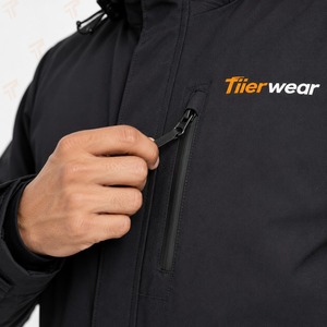 Chaqueta Impermeable Larga con Capucha para Hombre TiierWear, Cuello Alto con Cierre, Ropa de Trabajo para Invierno - Product Image 6