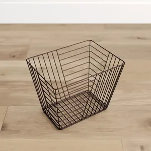 Cesta de Hierro con Asa de Madera Hecha a Mano, Elegante, Decoración para el Comedor, Organizador Metálico Premium, Espacios Modernos - Product Image 6
