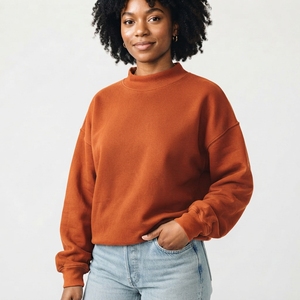 Sweat-shirt tendance pour femme à col montant, coupe ample et décontractée, manches longues, pull-over décontracté, style streetwear - Product Image 1
