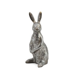 Sculpture de lapin en aluminium de luxe, statue d'animal décorative pour la décoration de table de salon moderne - Product Image 1