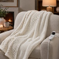 Couverture Chauffante Jacquard à Carreaux Sherpa OEM/ODM 72*84, 6 Niveaux de Température, Lavable en Machine, pour la Maison, Vente en Gros Usine