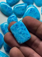 Larimar Azul Natural, Gema Suelta en Forma de Cabujón, Hecha a Mano, Certificada por IGI, 6mm, 2-5 Quilates, Opalescente, para Joyería