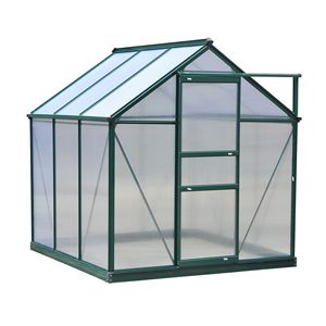Serra da Giardino Portatile 6FT X 6FT X 7FT in Alluminio e Policarbonato con Tetto Ventilato Resistente ai Raggi UV - Product Image 1