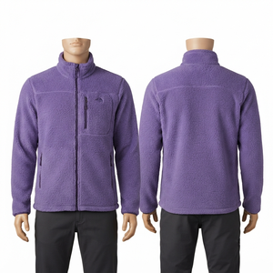Veste polaire de travail pour homme 300 GSM en polaire Sherpa premium, imperméable, respirante, hiver, panneau poitrine violet - Product Image 1
