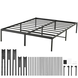 Cadre de lit en métal Queen de 14 pouces, base de matelas robuste avec capacité de charge de 1500 lb, plateforme sans sommier requis - Product Image 1