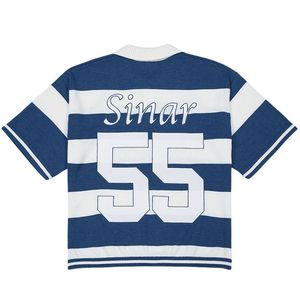 Suéter Personalizado con Logotipo para Hombre, OEM, Manga Corta, Informal, de Punto, con Rayas de Fútbol, Jersey de Punto, Camiseta de Punto - Product Image 2