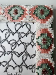 Handcrafted photo <b>frame</b> – bead <b>embroidery</b>, 4x6 inch, boho chic, ethnic style, unique decor, handmade gift, home accent - Product Image 3