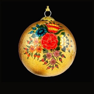 Boule de Noël artisanale en papier de haute qualité, motif floral, décoration suspendue traditionnelle, écologique, faible MOQ, directement de l'usine - Product Image 3