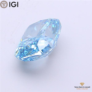 Coussin de diamant de forme spéciale avec diamant de laboratoire CVD certifié IGI, 3,51 carats, clarté VS1, couleur bleu vif fantaisie, pour centre de bague époustouflant - Product Image 3