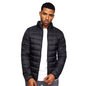 <b>Men's</b> Black Hooded Collar Puffer <b>Jacket</b> Windproof Waterproof Zipper Closure Casual Winter Wear <b>Long</b> Solid Color Polyester Shell - Product Image 1