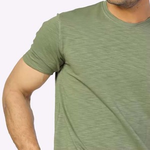 เสื้อยืดคอกลมแขนสั้นผู้ชาย สีพื้น ผ้าฝ้ายเจอร์ซีย์ 100% ทรงปกติ สวมใส่สบาย เป็นมิตรกับสิ่งแวดล้อม ระบายอากาศได้ดี - Product Image 6