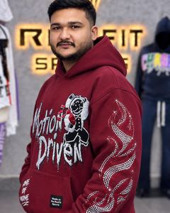 Sudadera con Capucha Personalizada Unisex con Apliques Gráficos de Pedrería en las Mangas, Ecológica, Transpirable, Estilo Urbano, de Forro Polar, Tipo Canguro - Product Image 2