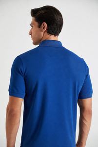 Polo de punto de algodón con cremallera y logotipo personalizado para hombre, diseño de manga corta, informal de negocios para verano, alta calidad, transpirable y antiarrugas - Product Image 4