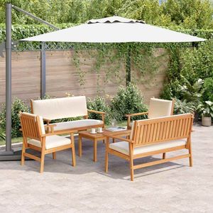 Ensemble de canapés de jardin en bois d'acacia massif marron, 5 pièces - Product Image 1