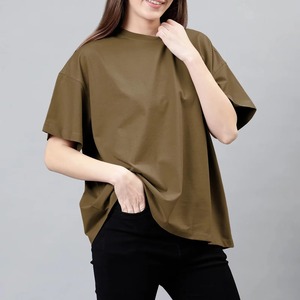T-shirts en fibre de bambou personnalisés pour femmes, vente en gros, doux, respirants, décontractés, pour l'été, OEM, chemises à manches courtes pour femmes - Product Image 3