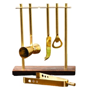 ชุดอุปกรณ์บาร์สแตนเลส5ชิ้นชุดบาร์เทนเดอร์สีทองชุดเครื่องมือบาร์รวมถึงที่หนีบน้ำแข็งฯลฯ - Product Image 1