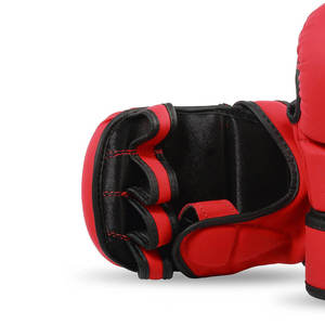 Gants de boxe demi-doigts en coton avec fermeture auto-agrippante et sangle de poignet longue, avec intérieur en gel, pour hommes et femmes, équipement de protection pour arts martiaux - Product Image 5