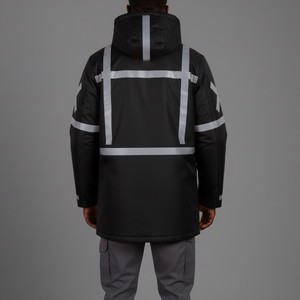 Custom Logo High Visibility Reflective Polyester Digital Printing Unisex Safety Work <b>Jacket</b> for Road Construction Industrial Use - Product Image 6