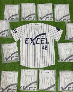 Uniforme de Béisbol Personalizado por Sublimación, con Botones y Rayas, Fabricante OEM ODM - Product Image 1
