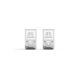 Paire de boucles d'oreilles demi-cercle géométriques en or massif 10K 14K 18K avec diamants de laboratoire sertis en clos, pour femme, vente en gros, personnalisables, pour mariage et soirée - Product Image 6