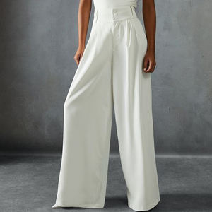 Pantalones de Fabricante 2026 para Mujer, Color Sólido, Algodón, Estilo Cargo, Joggers, Cintura Alta, Largura Media, Transpirables, Pierna Ancha, Ajuste Holgado - Product Image 1