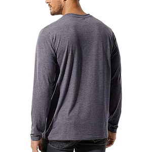 T-shirt à manches longues pour hommes, décontracté, en coton, coupe ajustée, style tendance - Product Image 6