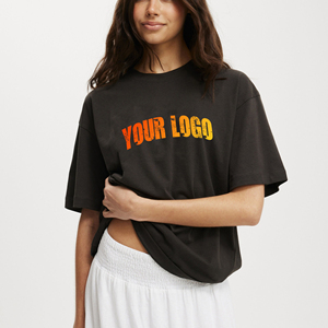 T-shirt pour femme de haute qualité, 100% coton, 220 GSM, écologique, léger, coupe ample, logo imprimé personnalisé, appliques pour l'été - Product Image 1