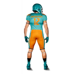 Dolphins American Football Jersey and Padded Shorts Club Uniform Supplier Low MOQ Sublimated Personal Team Name Youth Sports <b>Set</b> - Product Image 2