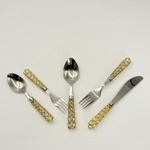 Nuevo Producto en Oferta, Juego de Cubiertos de Acero Inoxidable con Acabado Dorado para Regalo de Boda, Uso en Mesa - Product Image 5