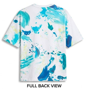 T-shirt Homme à Motif Abstrait Peint à la Main, Coupe Ample, Manches Courtes, Col Rond, Décontracté, Grande Taille, Tissu Tricoté - Product Image 6
