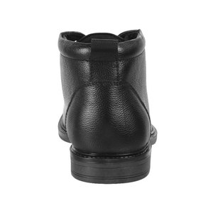 Bottines en cuir véritable noir pour hommes, bout rond, à lacets, tendance mode, chaussures d'automne - Product Image 4