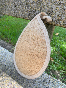 Éponge de bain en loofah naturelle séchée, forme goutte d'eau, exfoliant corporel entièrement naturel pour adultes, style simple, biodégradable, zéro déchet - Product Image 4