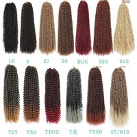 Vente en gros de tresses au crochet Passion Twist de 18 pouces, cheveux synthétiques bouclés effet vague d'eau, double trame, résistants à la chaleur