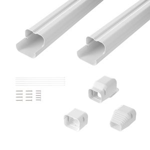 Cache-câbles décoratif en PVC pour mini-split, 3 pouces de large, 7,4 pieds de long, pour climatiseur, couverture complète pour 2 systèmes CVC - Product Image 1