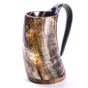 Mug personnalisable en corne de buffle de qualité supérieure, moderne et élégant, fait main, finition lisse, passe au lave-vaisselle, pour les amateurs de bière - Product Image 1
