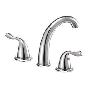 Rubinetto per vasca da bagno a 3 fori con cascata e collo d'oca, set rubinetteria per vasca con 2 maniglie, montaggio su bordo vasca - Product Image 1