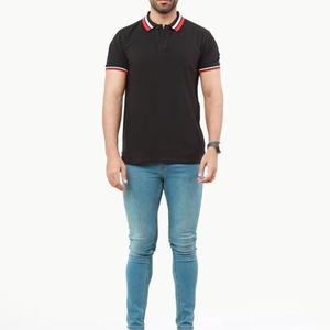 Polo ajusté en jersey tricoté avec col côtelé, logo brodé personnalisé, fournisseur en gros pour vêtements de golf, nouveauté - Product Image 2