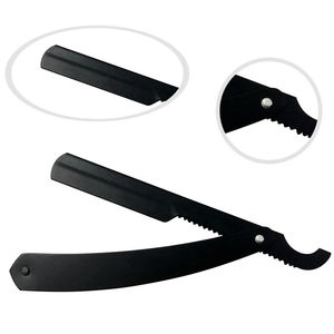 Premium Folding Straight <b>Razor</b> <b>Single</b> <b>Blade</b> Stainless Steel Plastic Handle Barber Shaving Knife Reusable Cut Throat <b>Razor</b> - Product Image 5