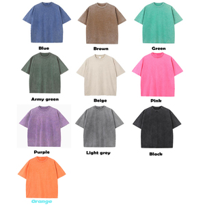เสื้อยืดผ้าฝ้ายแท้ 100% ซักกรด 220 GSM ทรงโอเวอร์ไซส์ สไตล์วินเทจ เสื้อผ้าสตรีทแวร์สั่งทำพิเศษ - Product Image 4