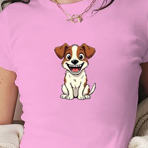 <b>Cartoon</b> Jack Russell Terrier women's fashion short t-<b>shirt</b> - Product Image 2