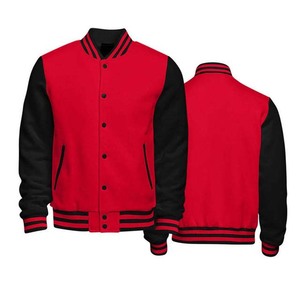 OEM Custom Casual Streetwear Letter Embroidery Turn Down Collar Wool Sleeve Varsity Jacket Men's Varsity Baseball Jackets Adults - Product Image 3