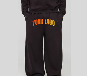 Pantalon de survêtement en coton noir pour homme, taille élastique, logo imprimé, décontracté, pour l'automne - Product Image 4