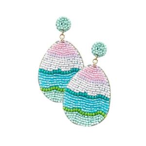 Boucles d'oreilles pendantes perlées colorées style bohème pour femme, bijoux de fête, forme goutte d'eau, perles en résine multicolores, boucles d'oreilles tendance - Product Image 1