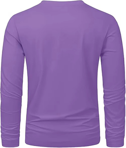 เสื้อยืดแขนยาวผู้ชายทรงหลวม คุณภาพสูง ผลิตจากผ้าโพลีเอสเตอร์/คอตตอนผสม  รับสั่งทำสีและโลโก้ แห้งเร็ว - Product Image 5