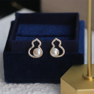 Pendientes de Perlas de Agua Dulce Naturales de 6-7 mm, Plata de Ley S925, Cuentas Mantou, Pendientes de Cristal Elegantes, Simples y Modernos - Product Image 1